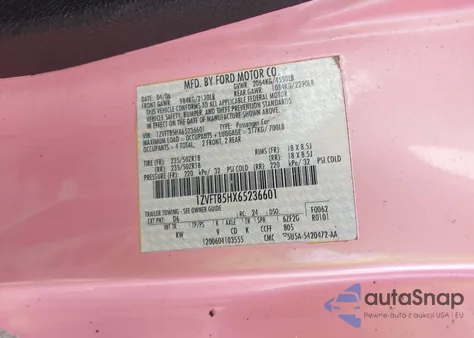 2006 Ford Mustang Gt z USA, uszkodzony, nr VIN 1ZVFT85HX65236601